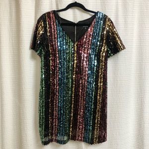 Short sleeve shift sequin dress. LOOKS BRAND NEW
